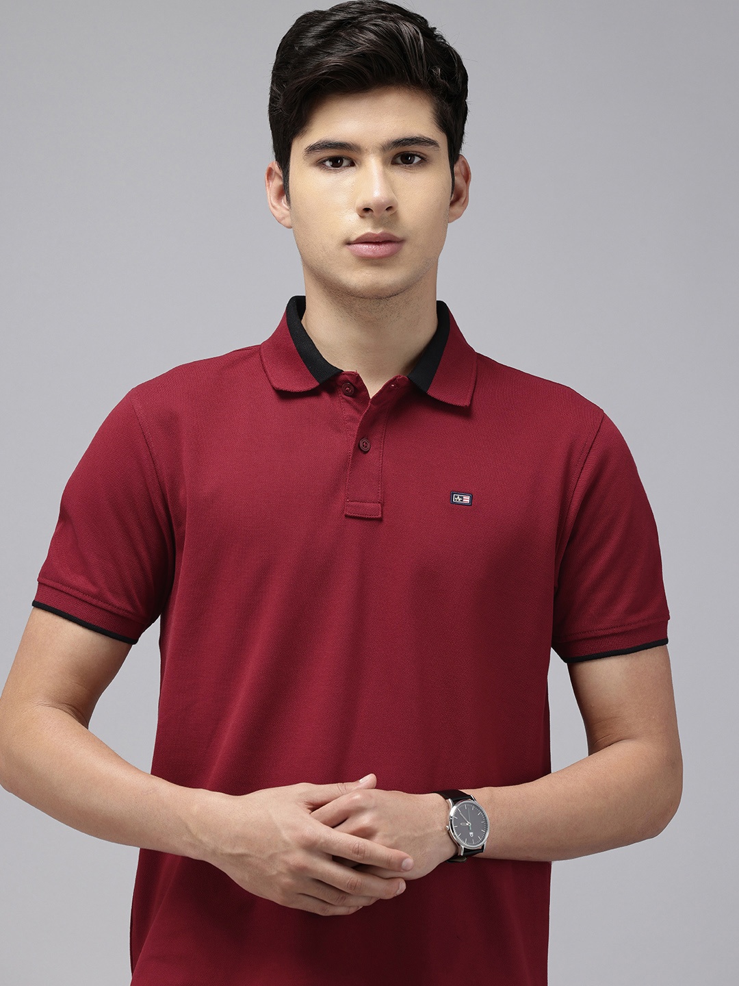 

Arrow Polo Collar T-shirt, Maroon
