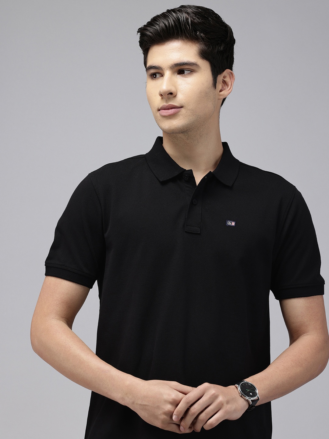 

Arrow Polo Collar T-shirt, Black