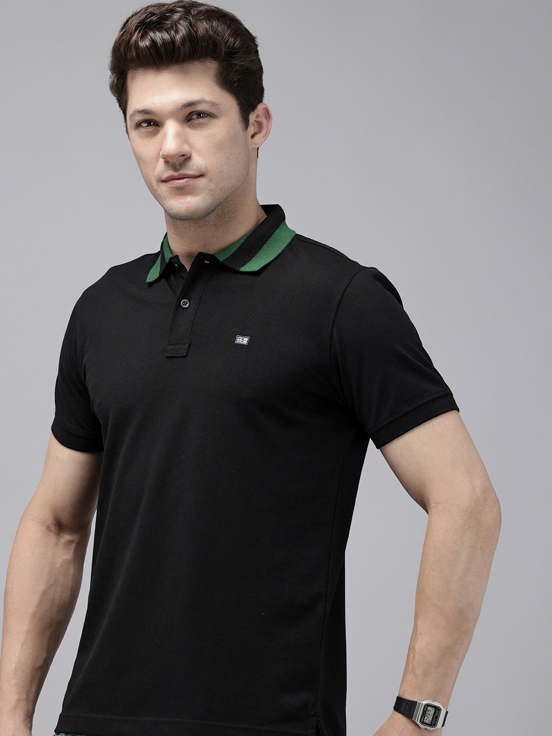 

Arrow Polo Collar T-shirt, Black