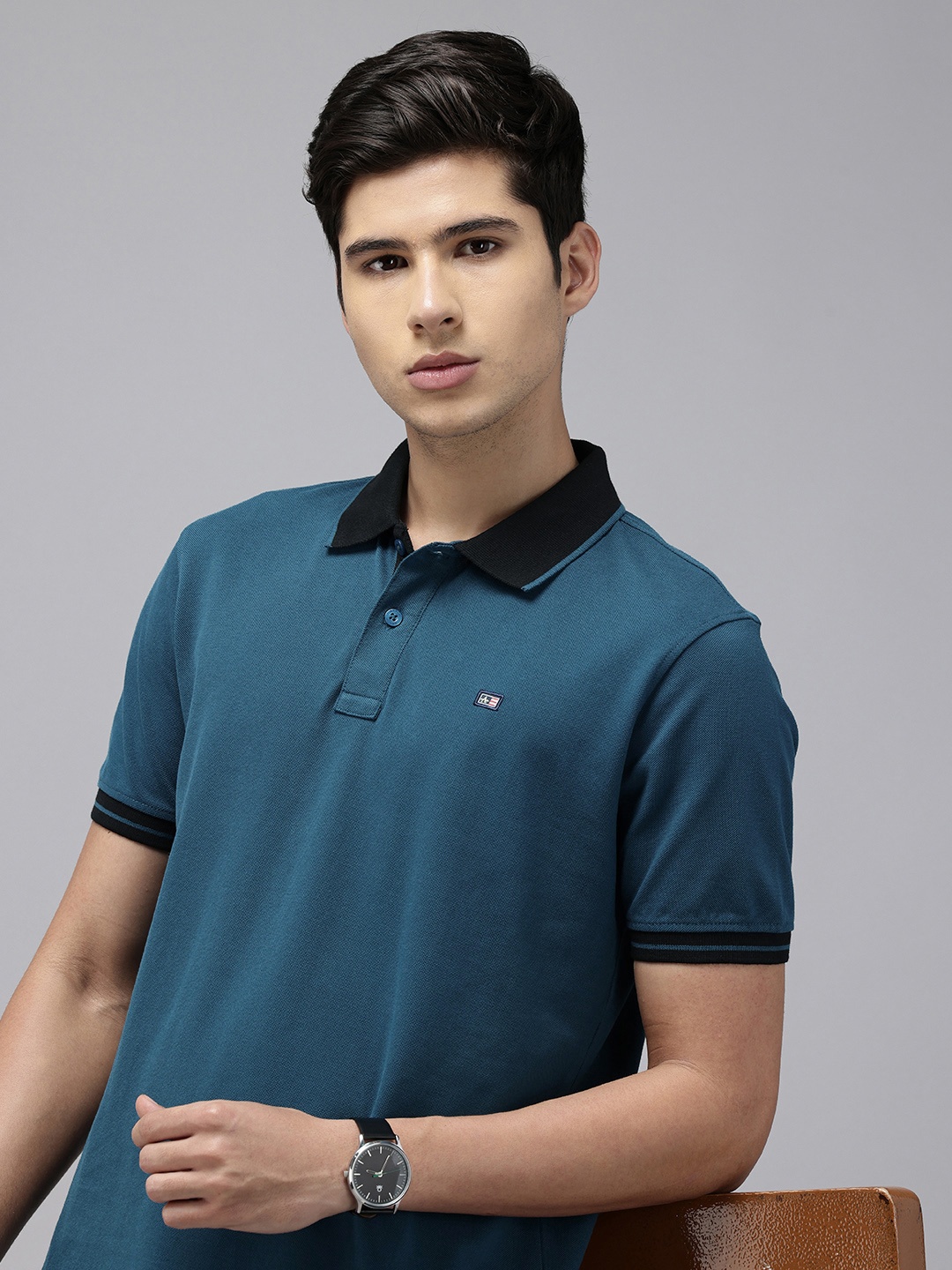 

Arrow Polo Collar T-shirt, Teal