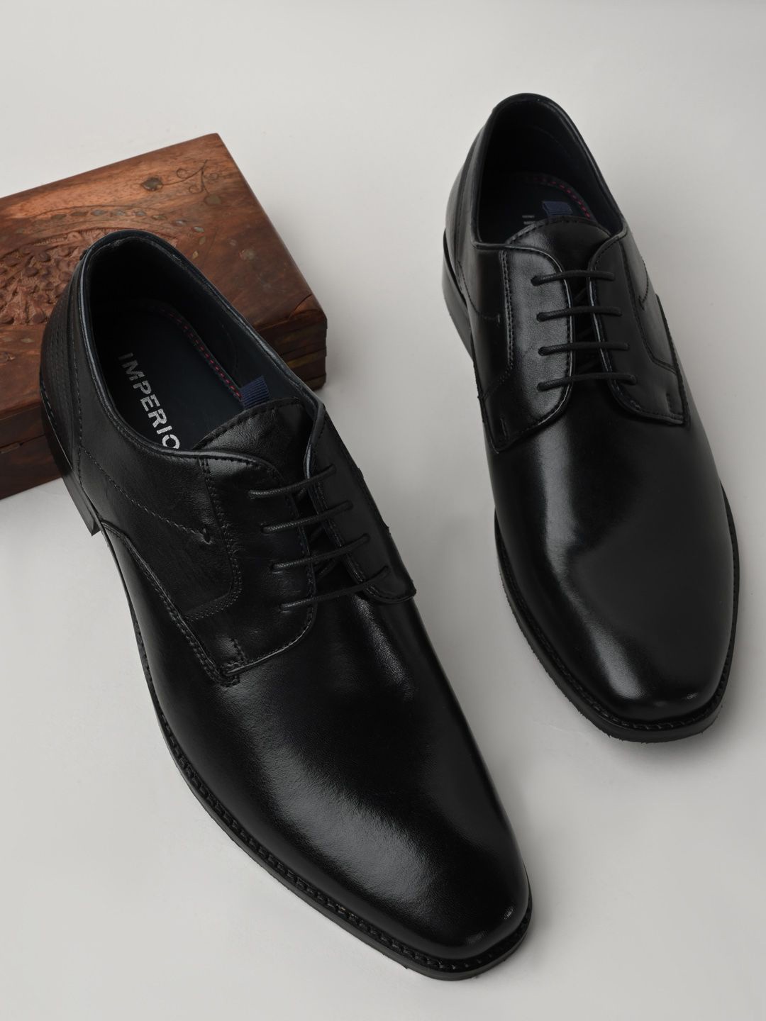 

Regal Men Classic Leather Lace - Ups Formal Derbys, Black