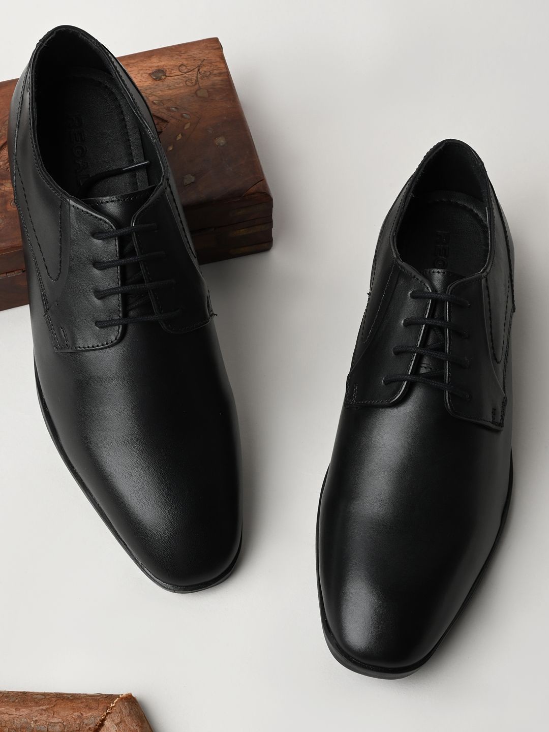 

Regal Men Leather Formal Lace-Ups Derbys, Black
