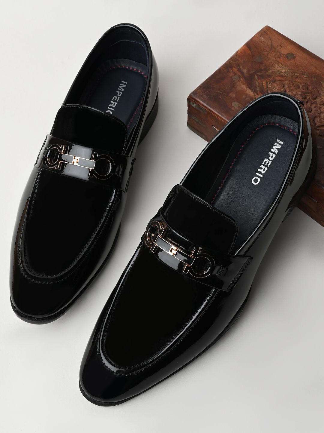 Regal Men Round Toe Slip On Formal Loafers, Black