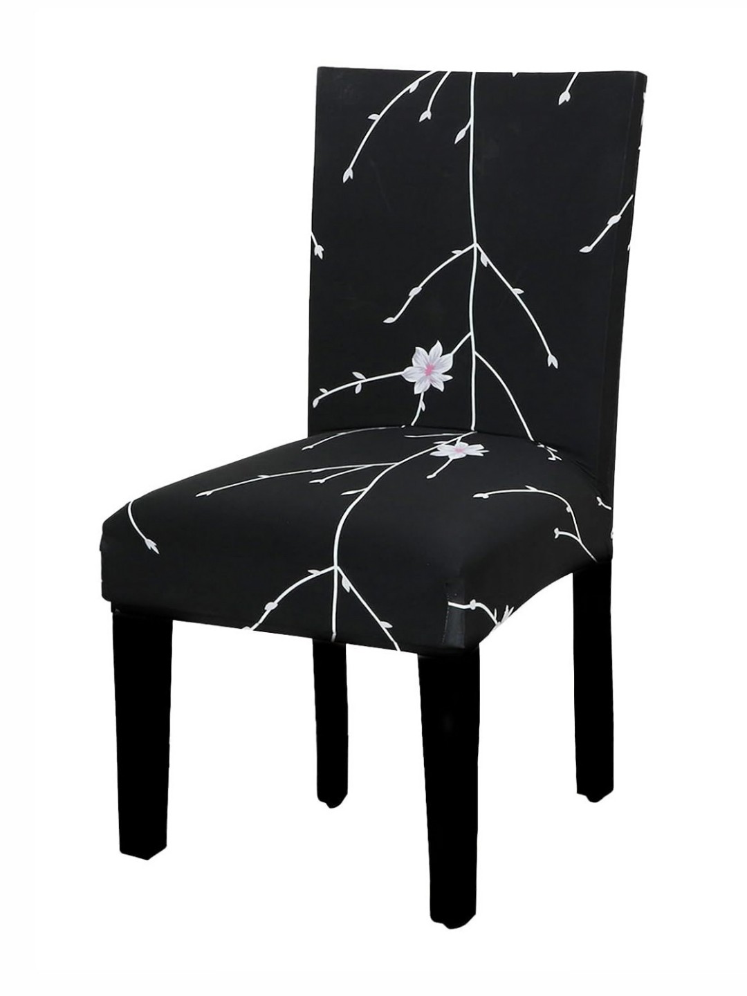 

HOUSE OF QUIRK Black & White Printed Removable & Washable Chair Cover