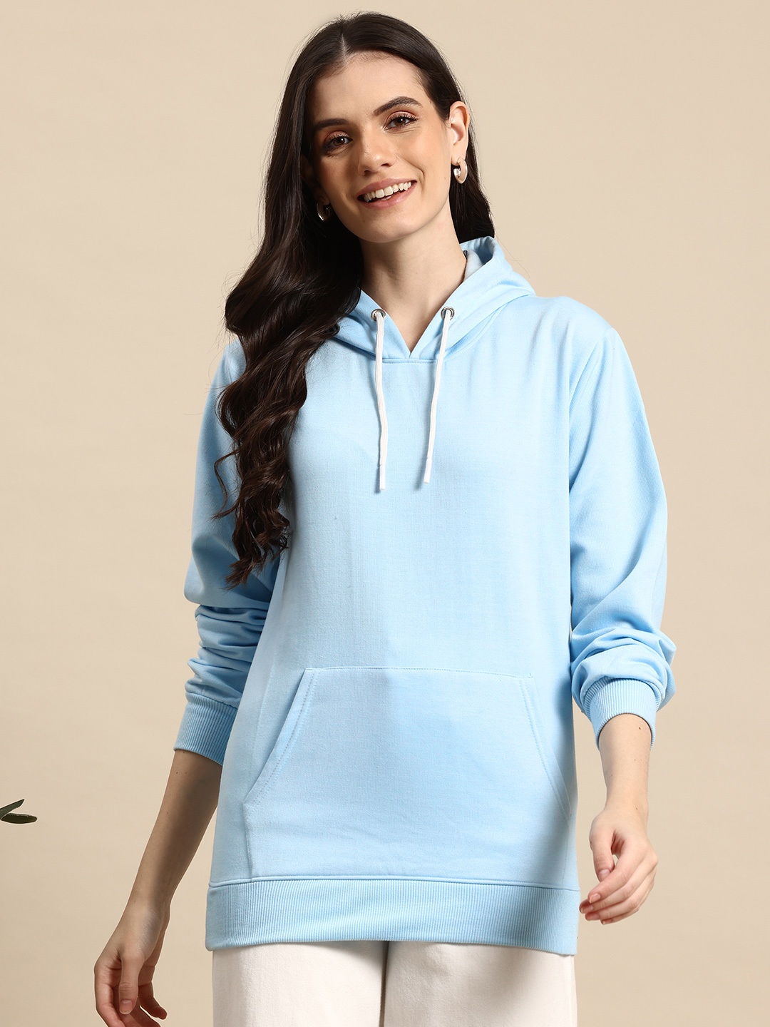 

Mast & Harbour Solid Hooded Sweatshirt, Blue