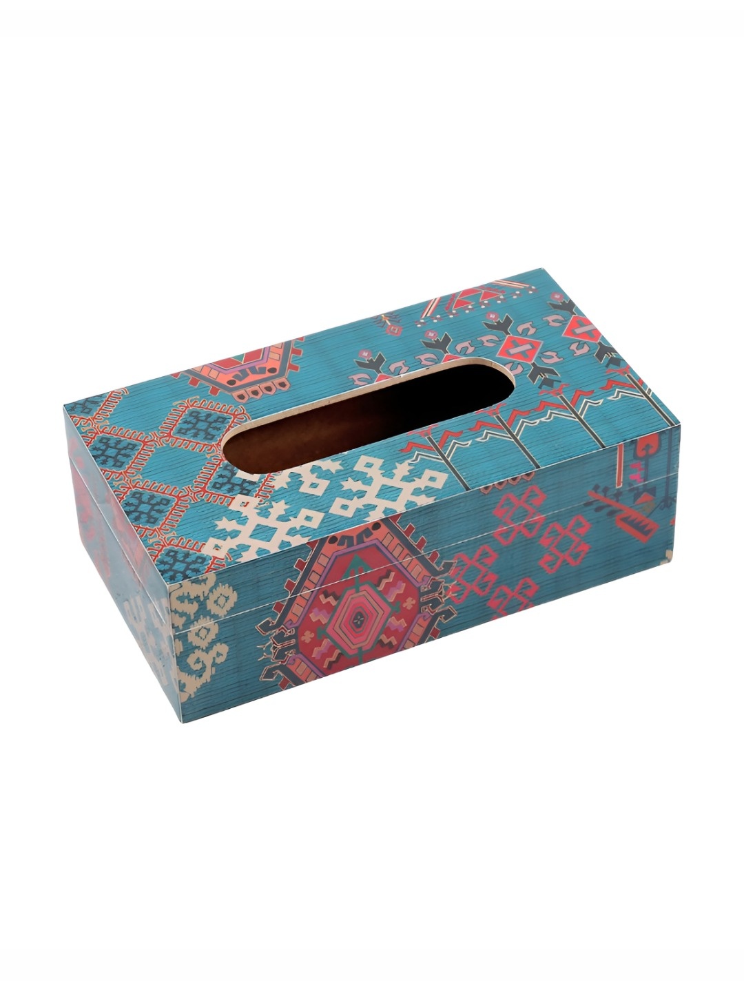 

India Circus by Krsnaa Mehta Blue & Red Wood Tissue Holders