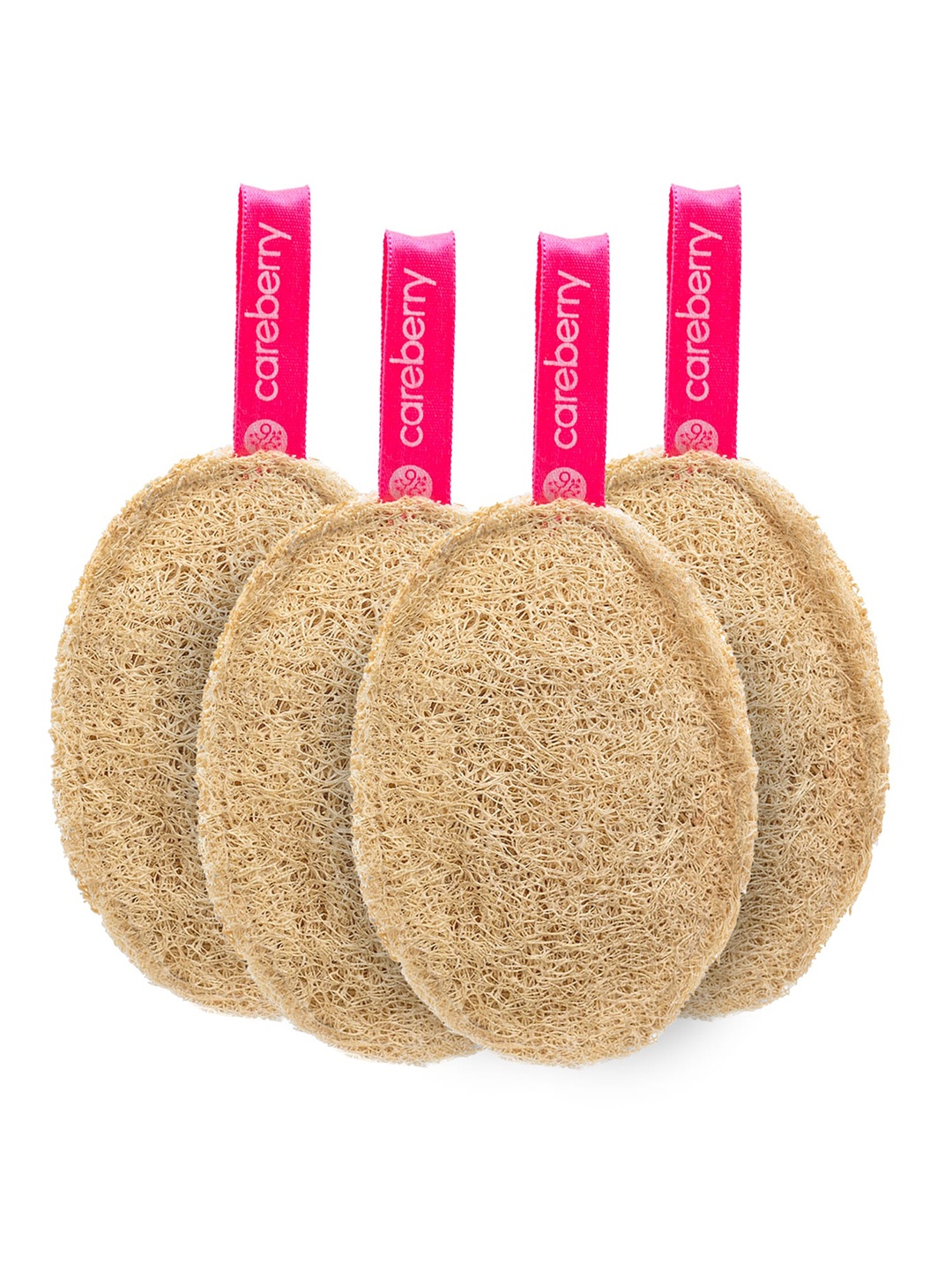 

careberry Set Of 4 Earth-Embrace Exfoliating Loofah, Brown