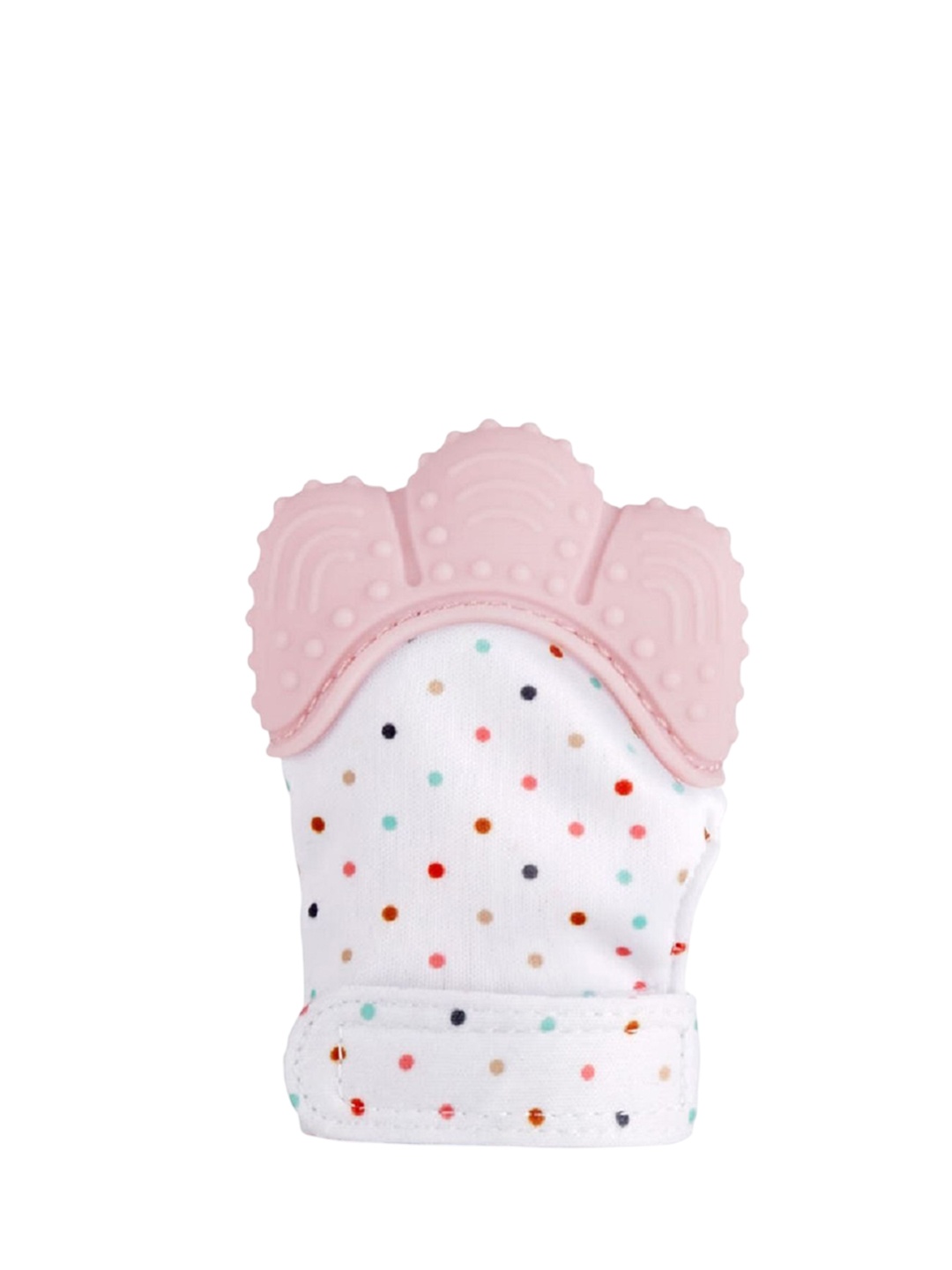 

Kritiu Kids Pink & White Mitten Shape Baby Teether