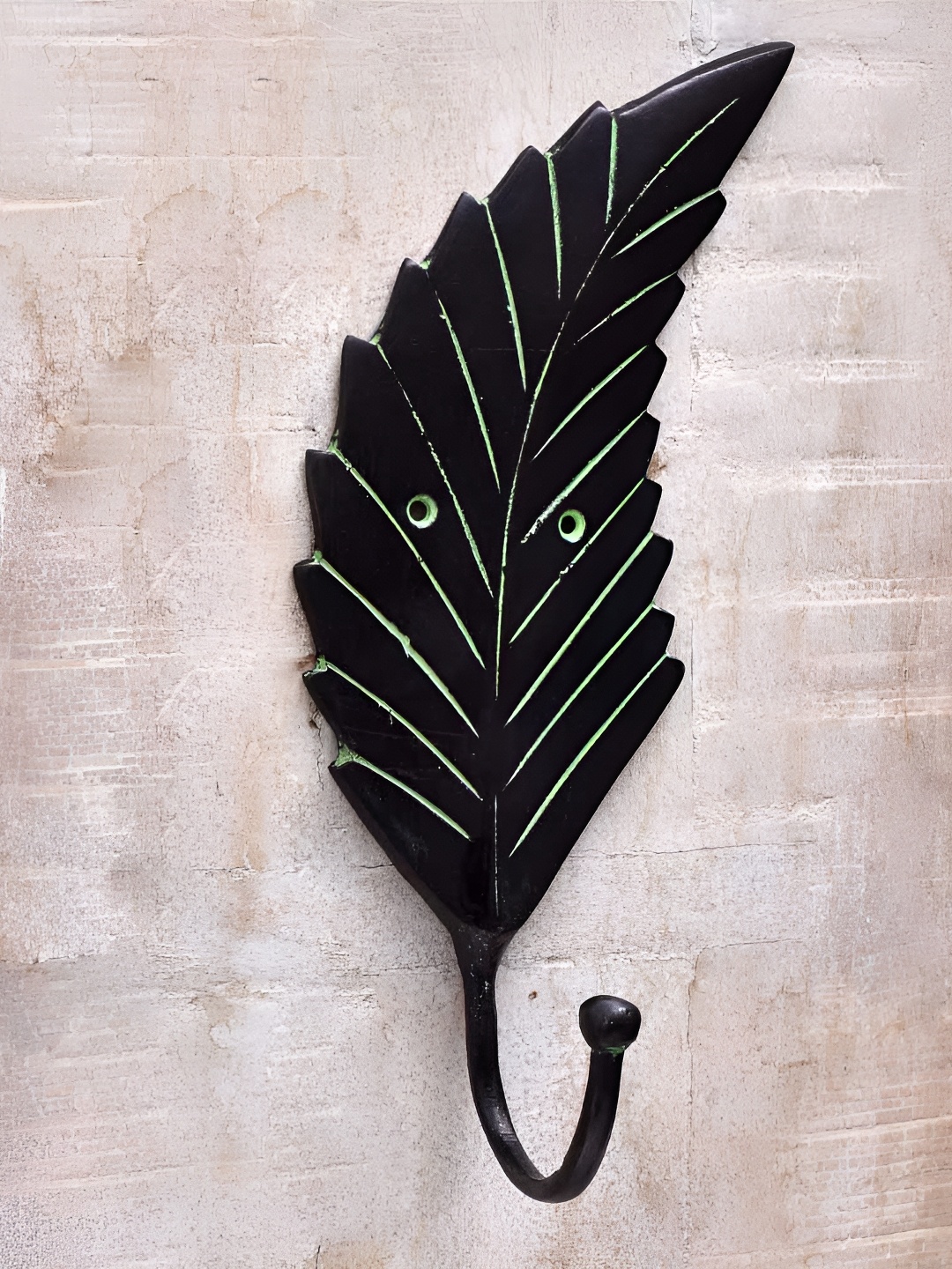 

IndianShelf Black Brass Leaf Coat Hooks Door Hangers for Clothes Wall Hooks