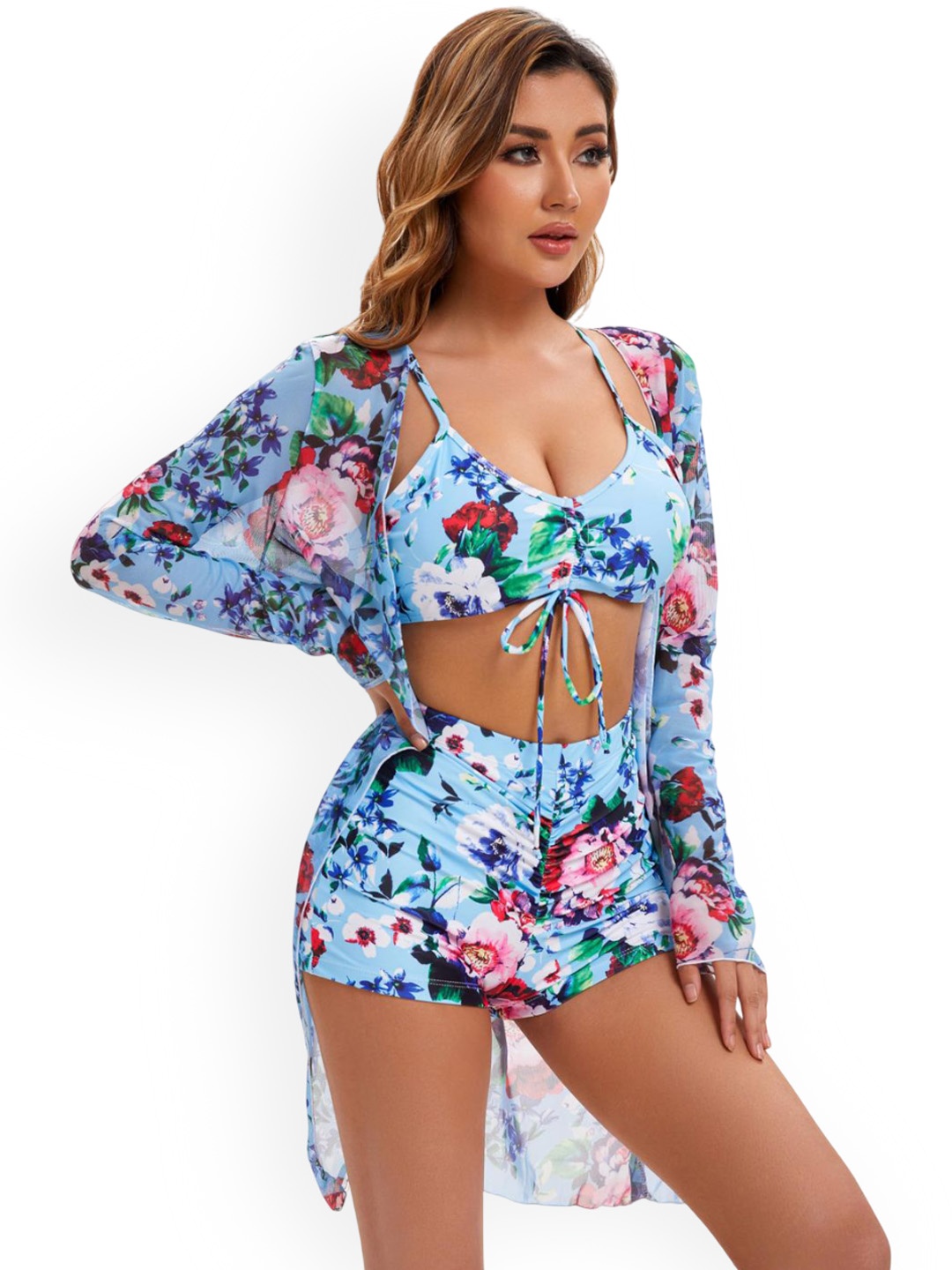 

KRENOZ Women Printed Shoulder Straps Baby Doll, Blue