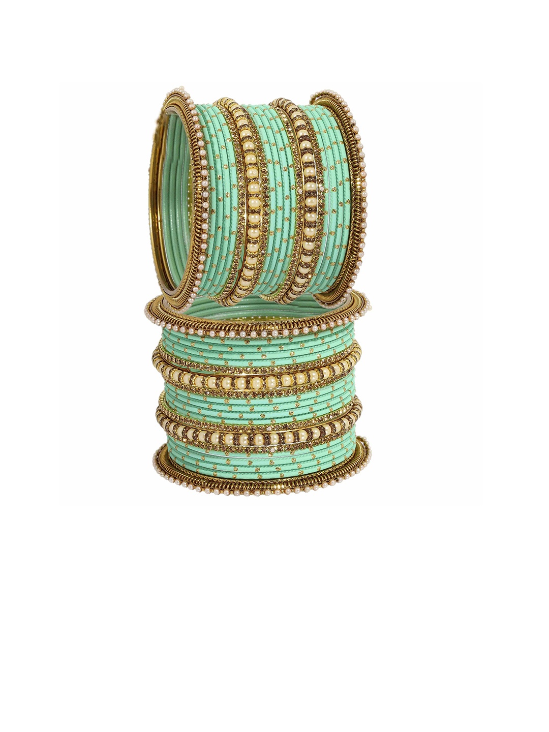 

ZULKA Set Of 60 Zircon Gemstone-Studded Bangles, Gold