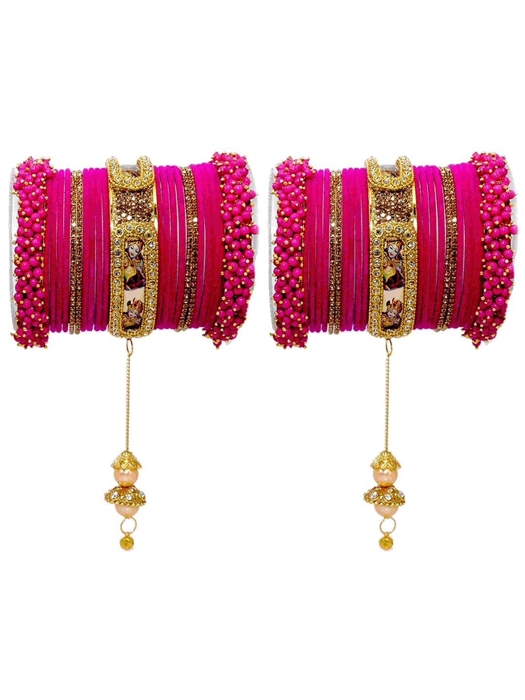 

Set of 36 Non-Precious Metal Base Metal With Cutting and Plane Bangles, Cream