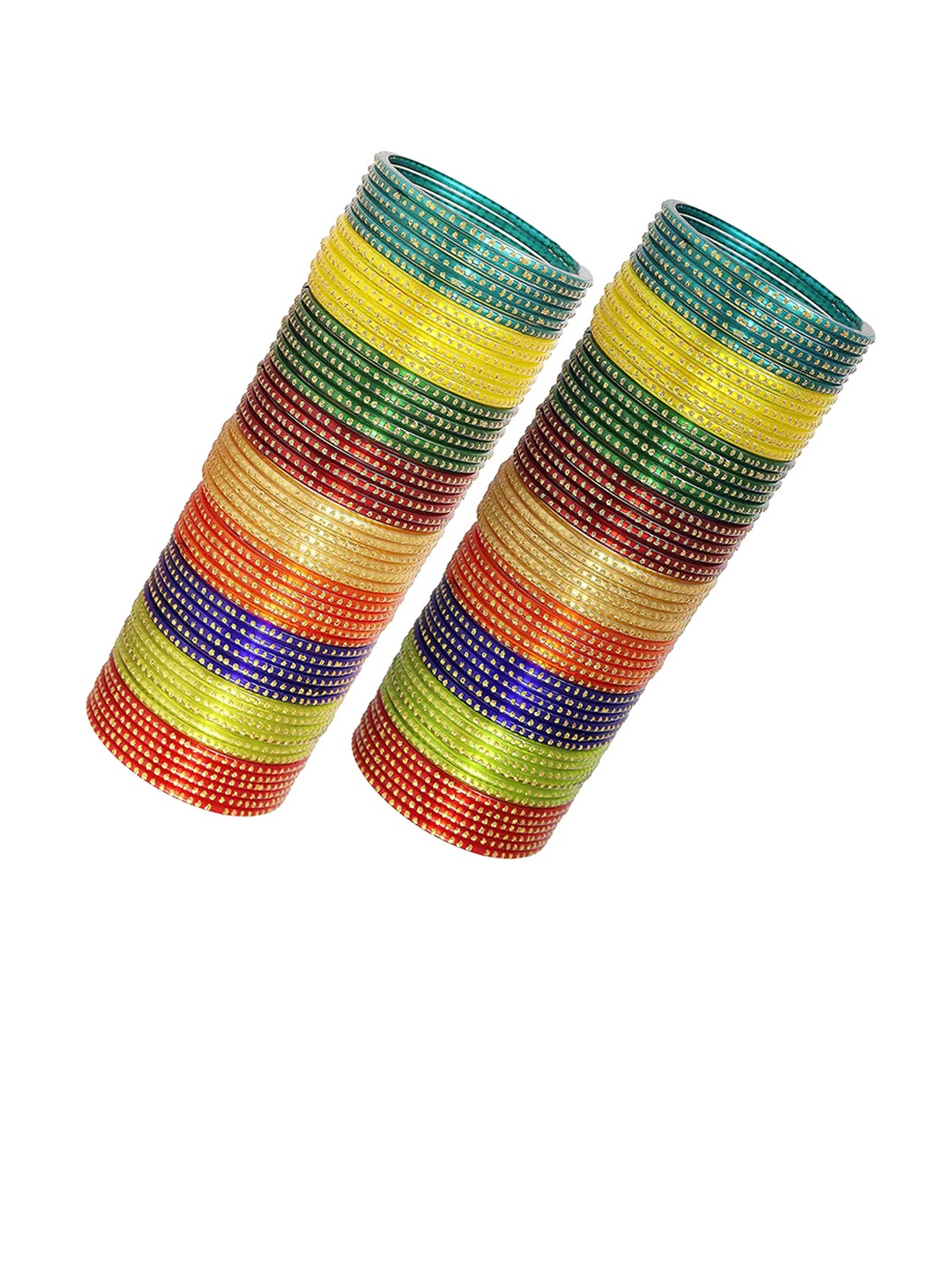 

ZULKA Set of 34 Stylish Glass Bangle, Multi