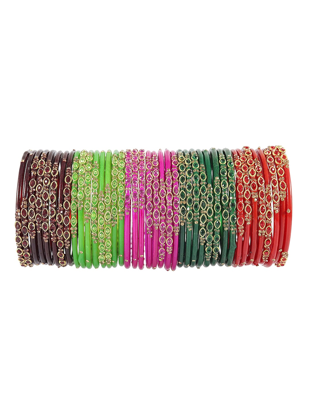 

Set of 34 Stylish Glass & Golden Beads Velvet Bangle | Fancy Bangles, Grey