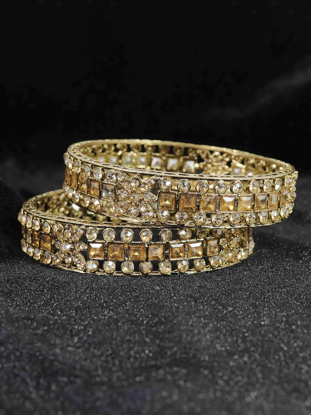 

Set of 2 Gold Plated Metal Kada Bangles