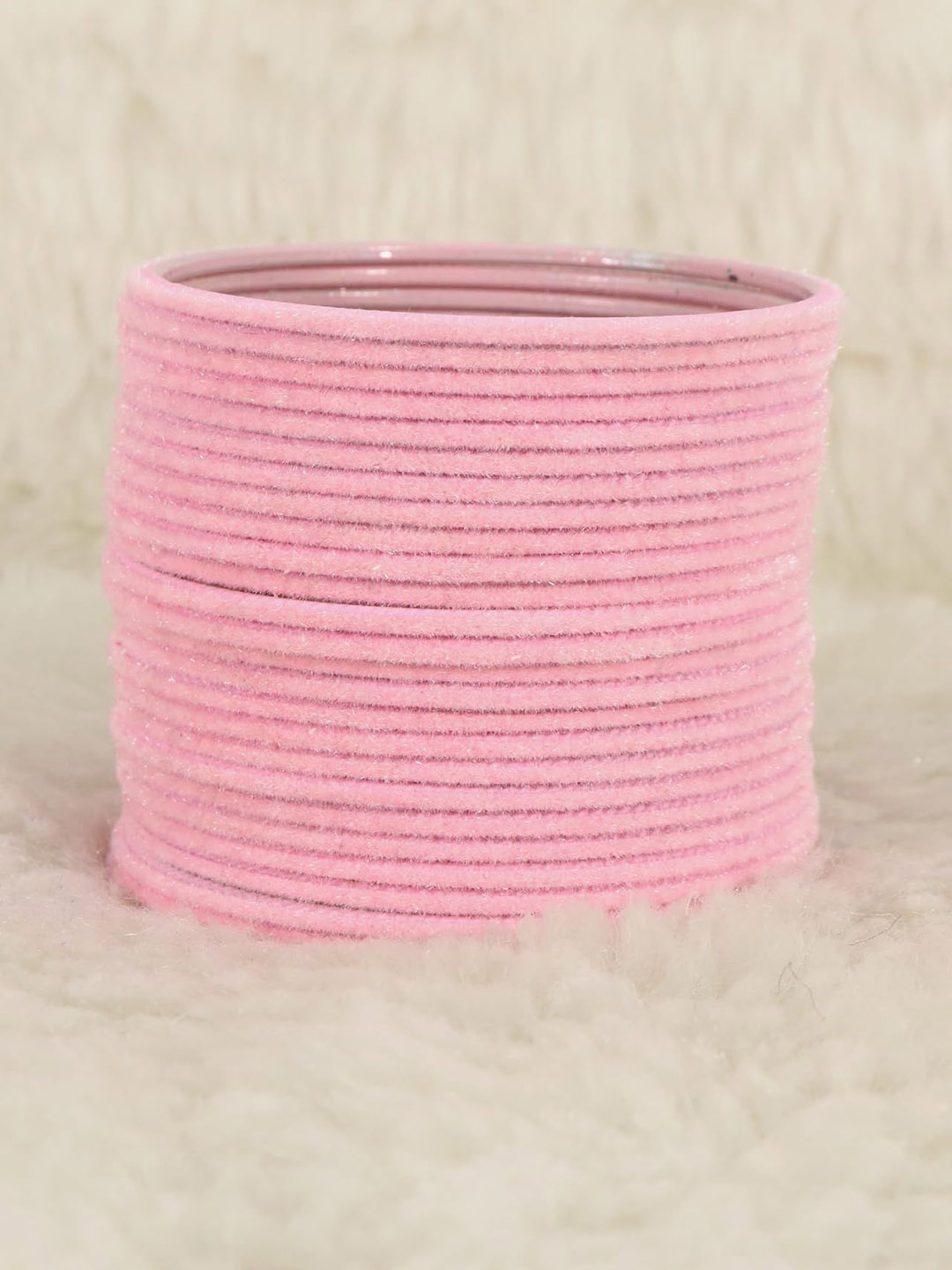 

ZULKA Set of 48 Plain Velvet Finish Bangles, Pink