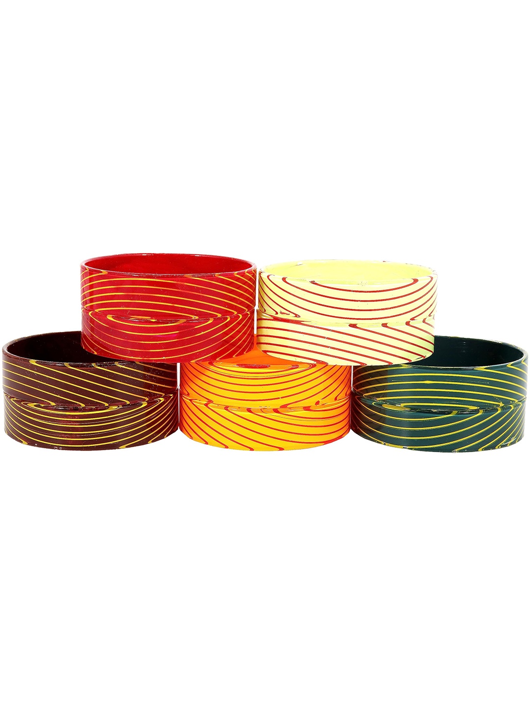 

ZULKA Set of 10 Glass with Printed Multicolor Kada, Multi