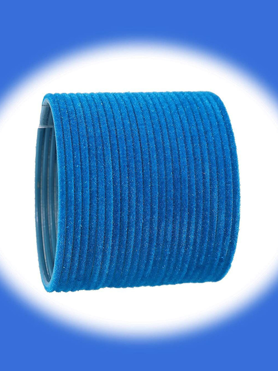 

ZULKA Set of 48 Velvet Finish Metal Bangle, Blue