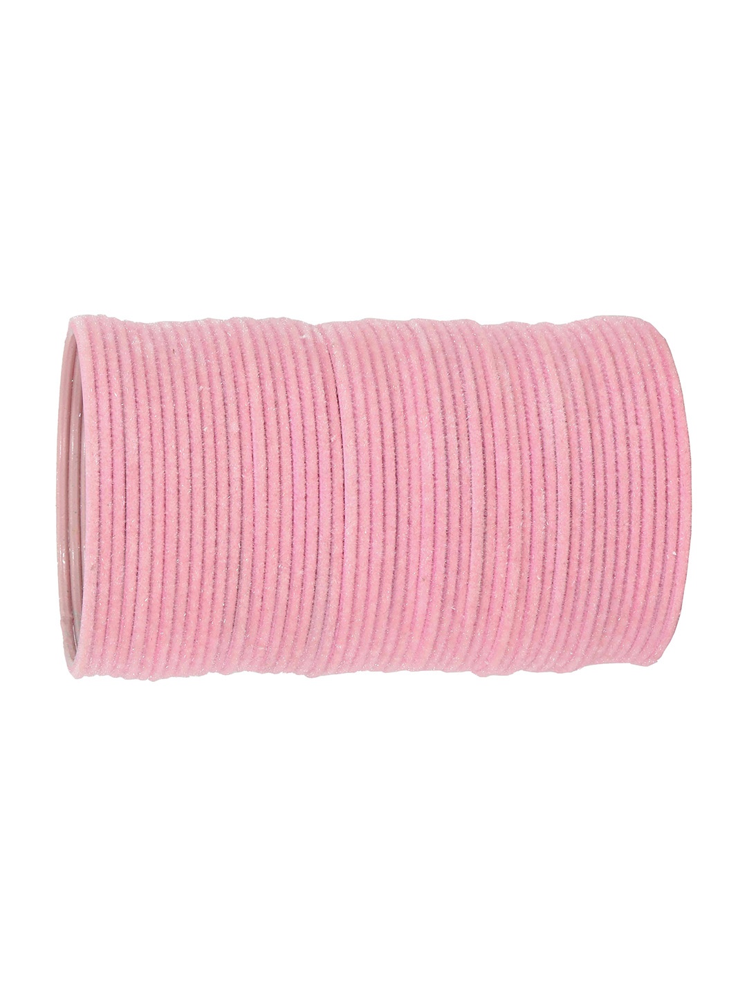 

ZULKA Set of 48 Velvet Finish Metal Bangle, Pink