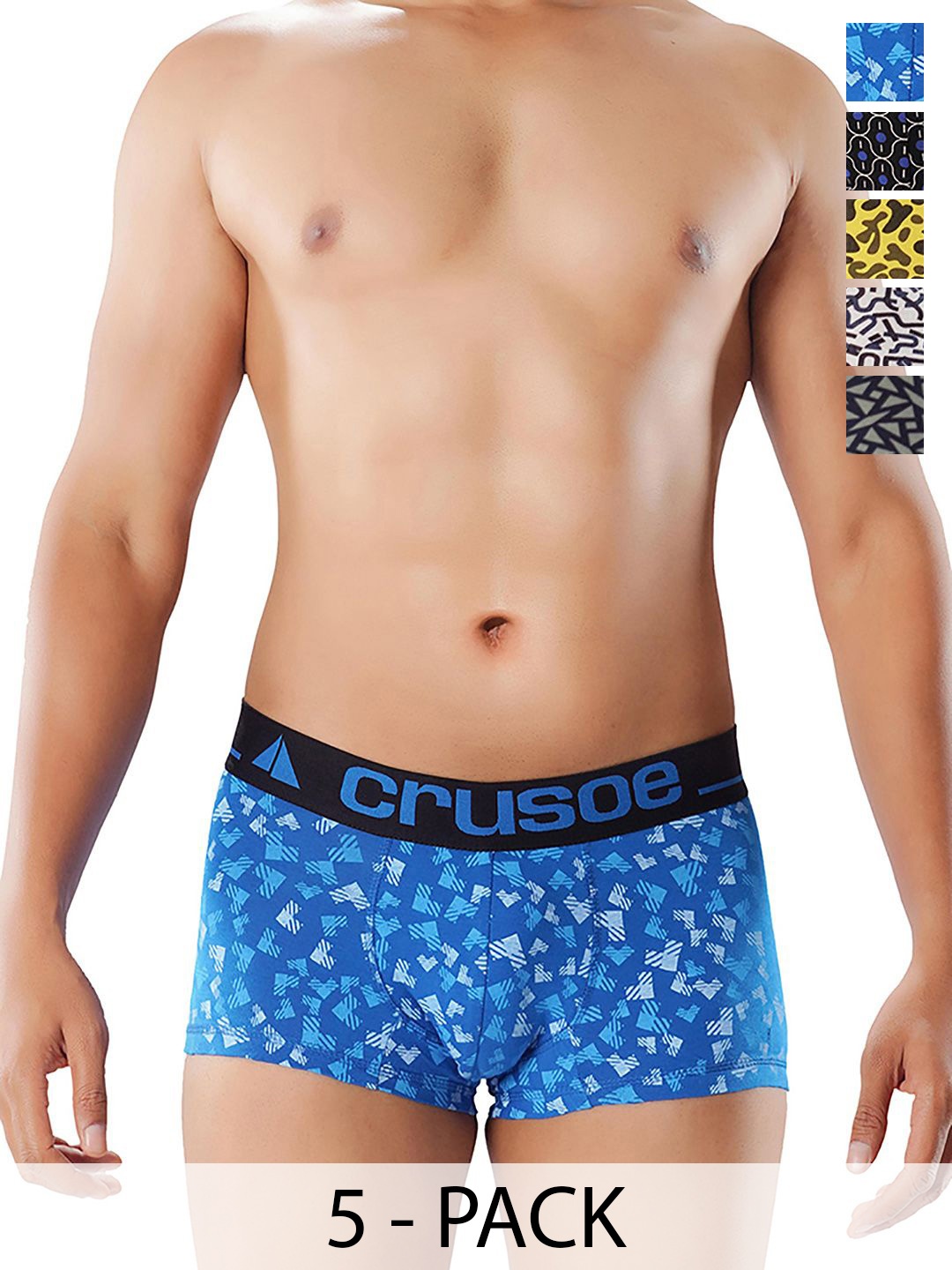 

Crusoe Men Pack of 5 Printed Assorted Short Trunk CRU-R02-263