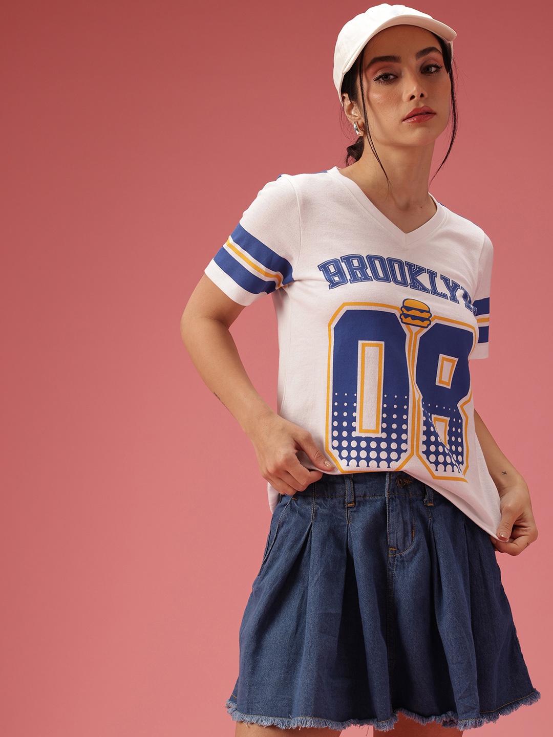 

DressBerry Typography Printed T-shirt, White