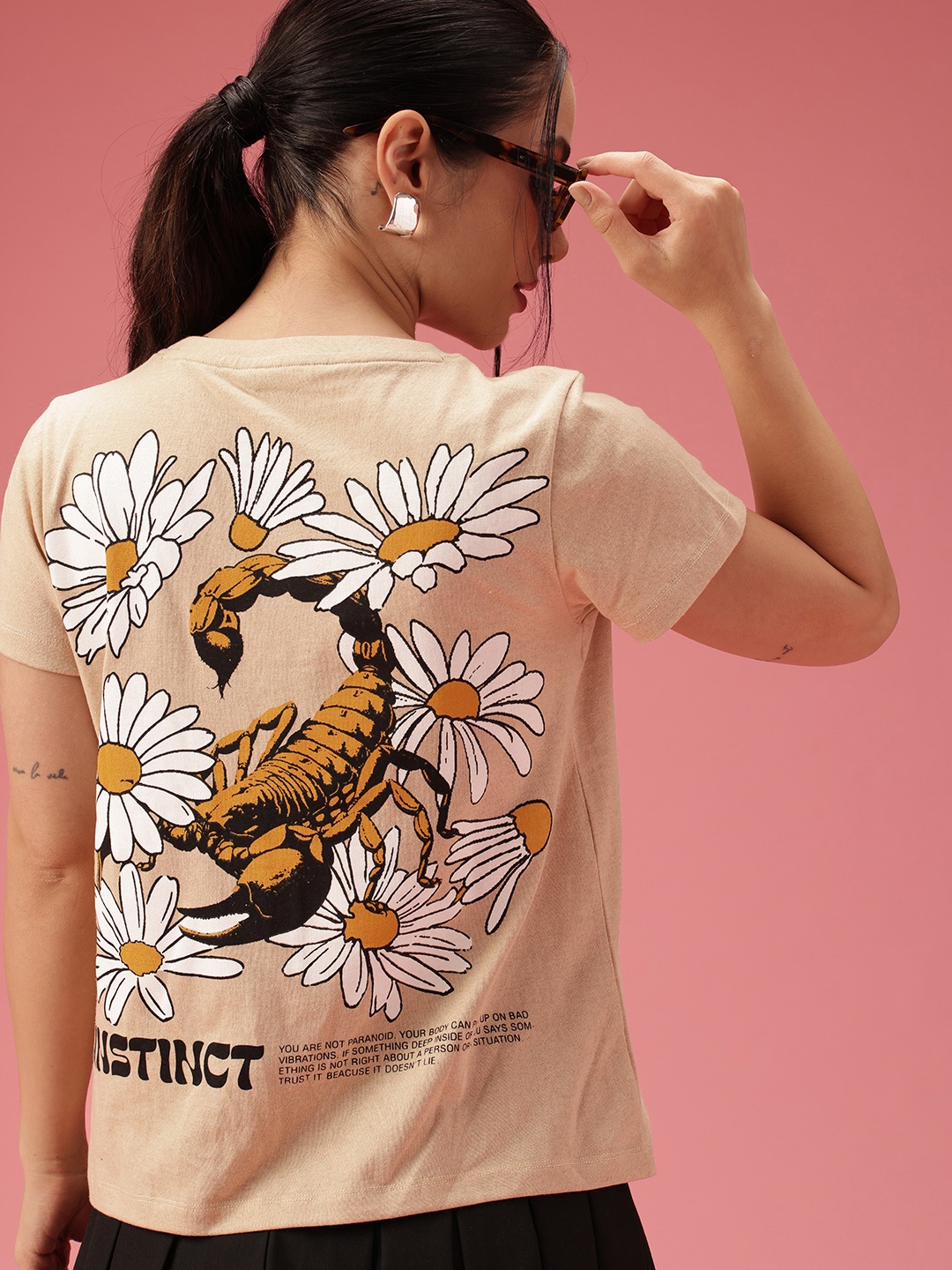 

DressBerry Floral Printed T-shirt, Beige