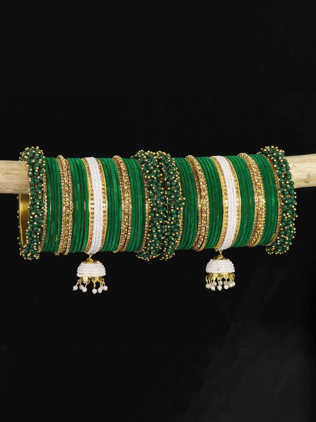 

ZULKASet of 54 Velvet Bangle Chuda Set, Multi