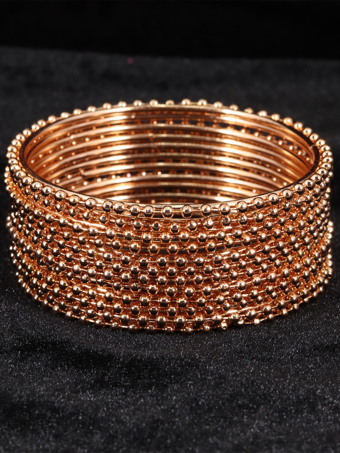 

ZULKA Set of 12 Gold Plated Metal Bangles with Ball Chain Linked, Blue