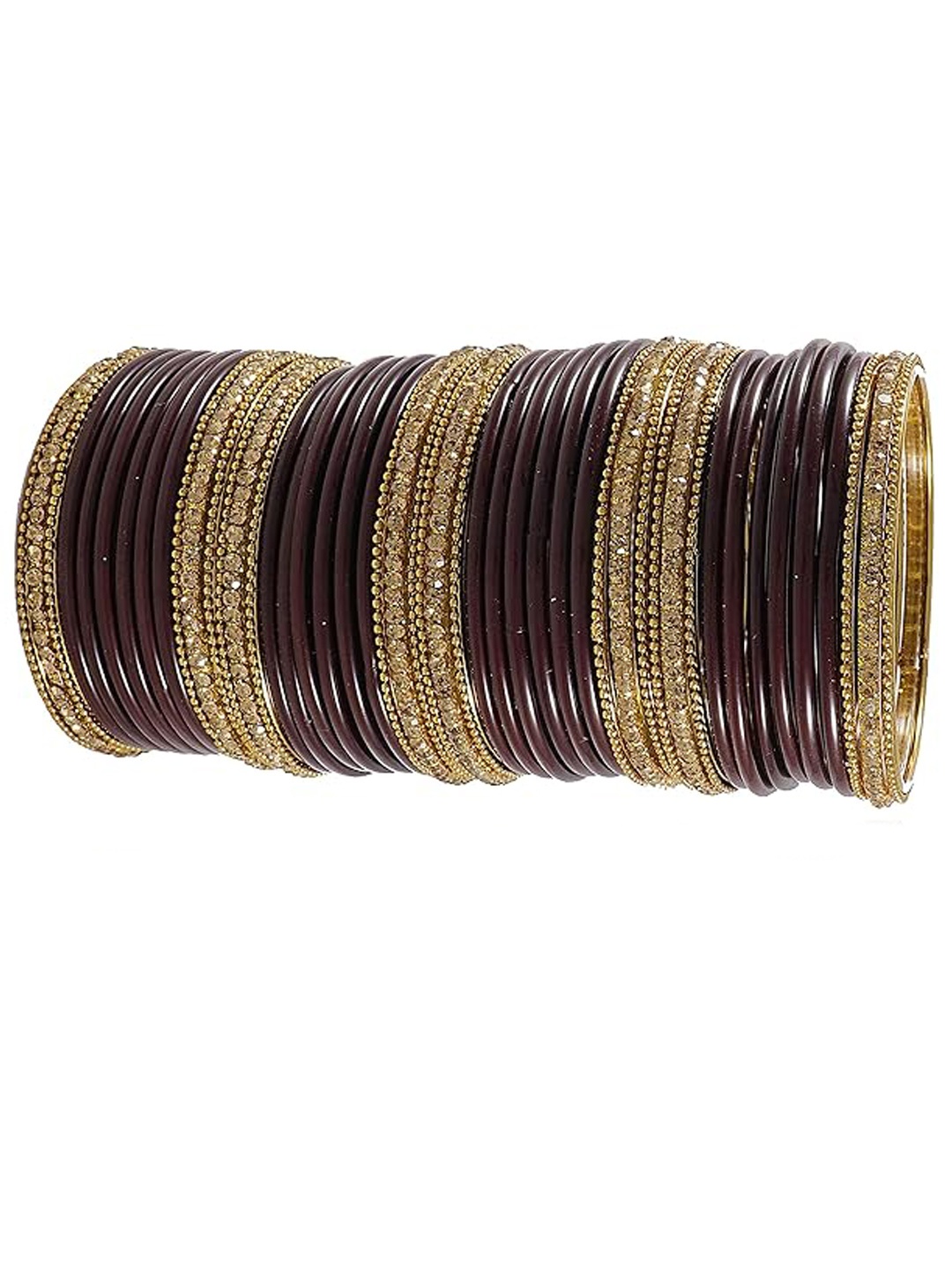 

ZULKA Set OF 48 Glass Bangle, Brown