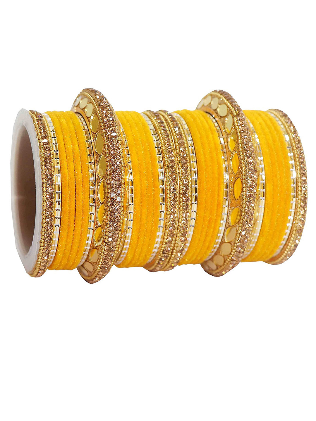 

ZULKA Set of 30 Gold Plated Metal Chuda, Yellow
