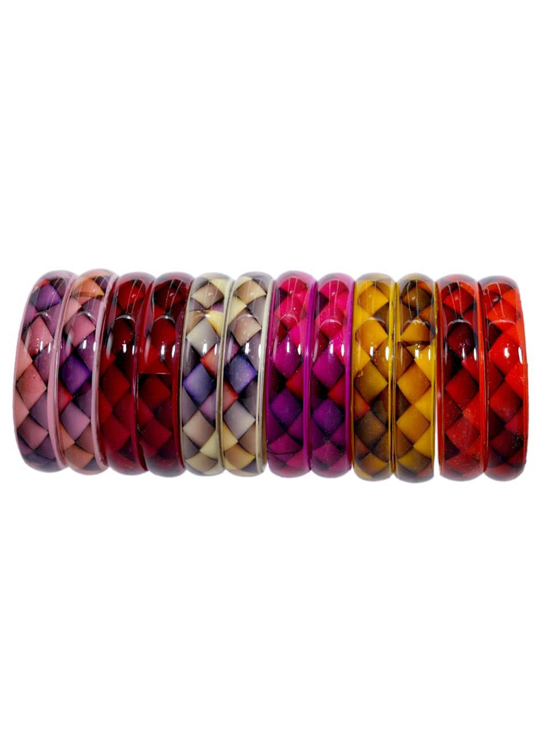 

ZULKA Set OF 12 Glass Bangles, Multi