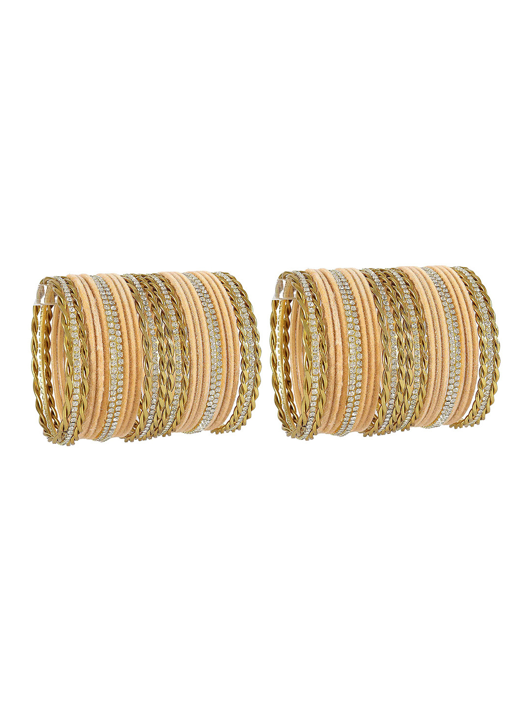 

ZULKA Set of 28 Non-Precious Metal Base and Zircon Gemstone with Velvet Twisted Bangle, Maroon