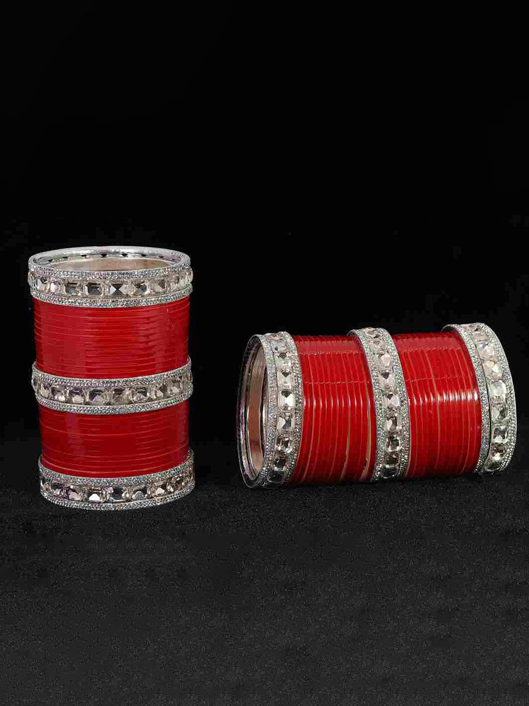 

ZULKA Pack of 52 Gold-Plated AD Studded Stones and Beads Studded Bangles, Yellow