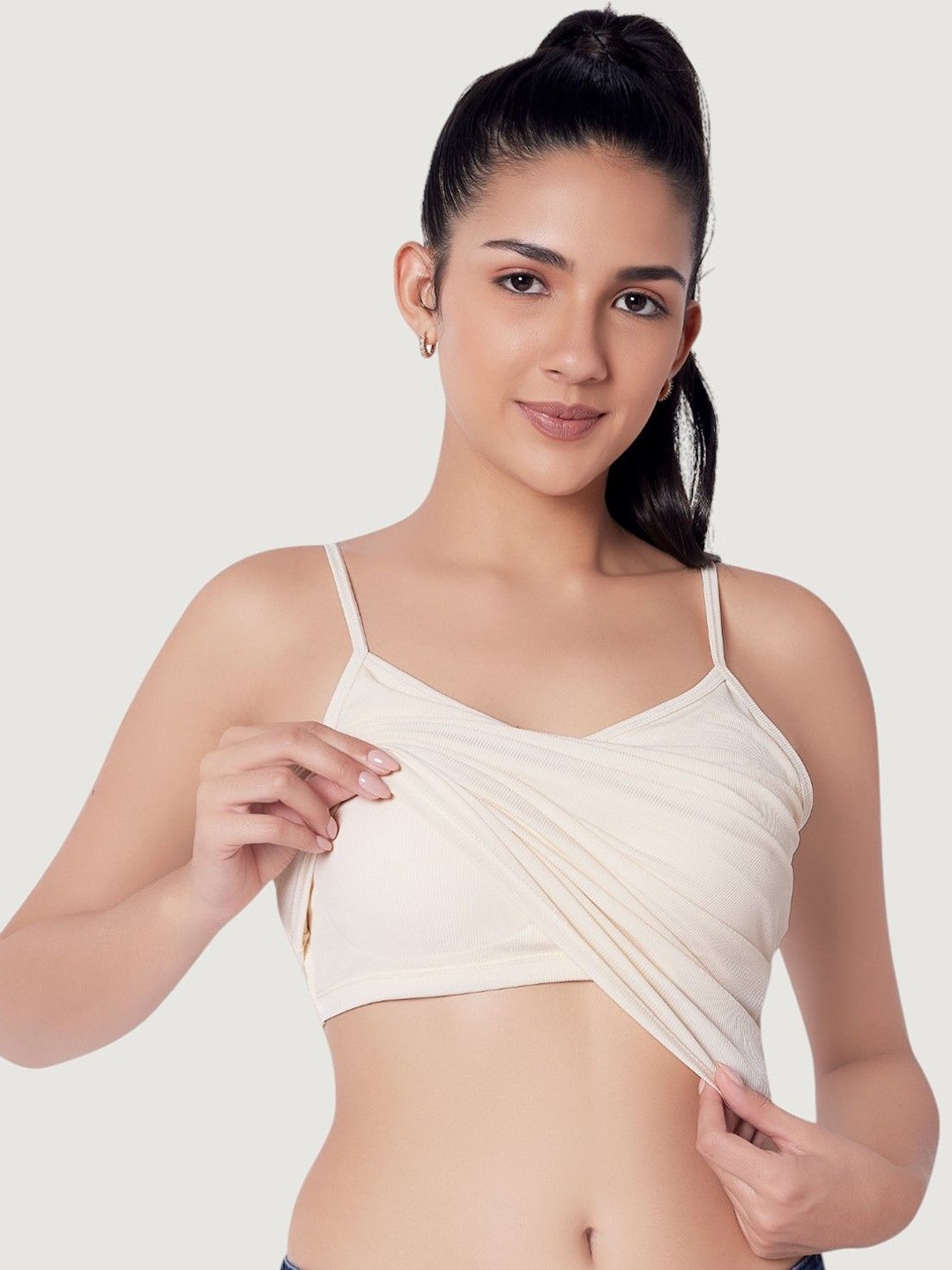 

PLUMBURY Lightly Padded Camisole, Cream