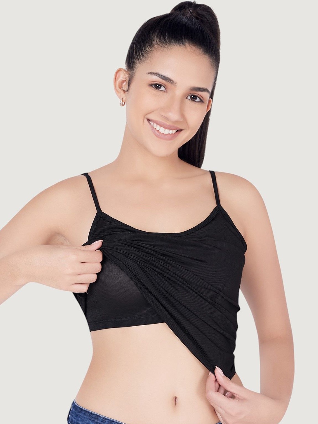 

PLUMBURY Lightly Padded Camisole, Black