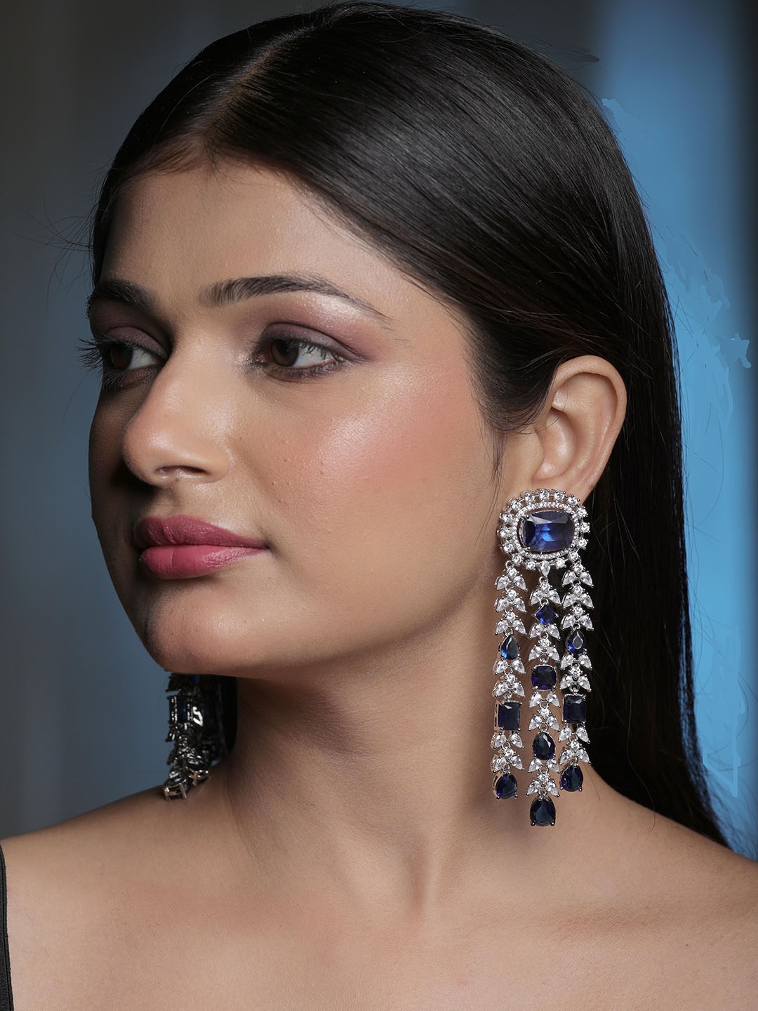 

STYLE DECO Kareena Silver Plated Contemporary Drop Earrings
