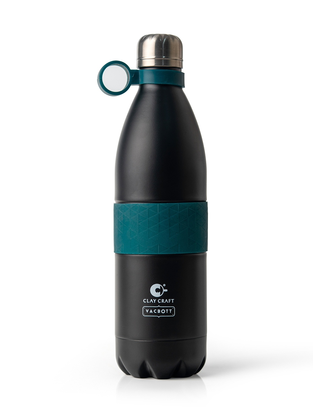 

CLAY CRAFT Stark Black & Green Stainless Steel Solid Double Wall Vacuum Water Bottle 1L