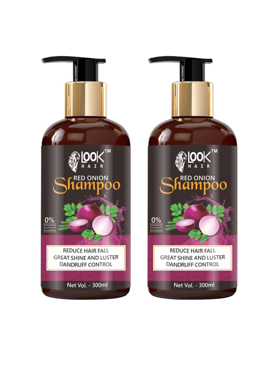 

LOOK HAIR Set Of 2 Red Onion Shampoo - 300 ml Each