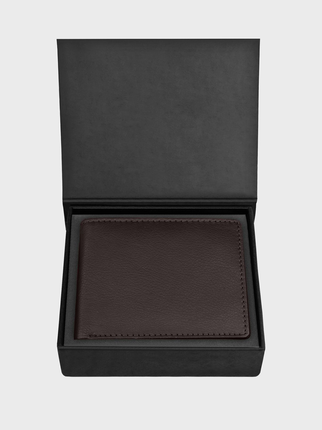 

The Wallet Store Men Textured Leather Two Fold Wallet, Brown
