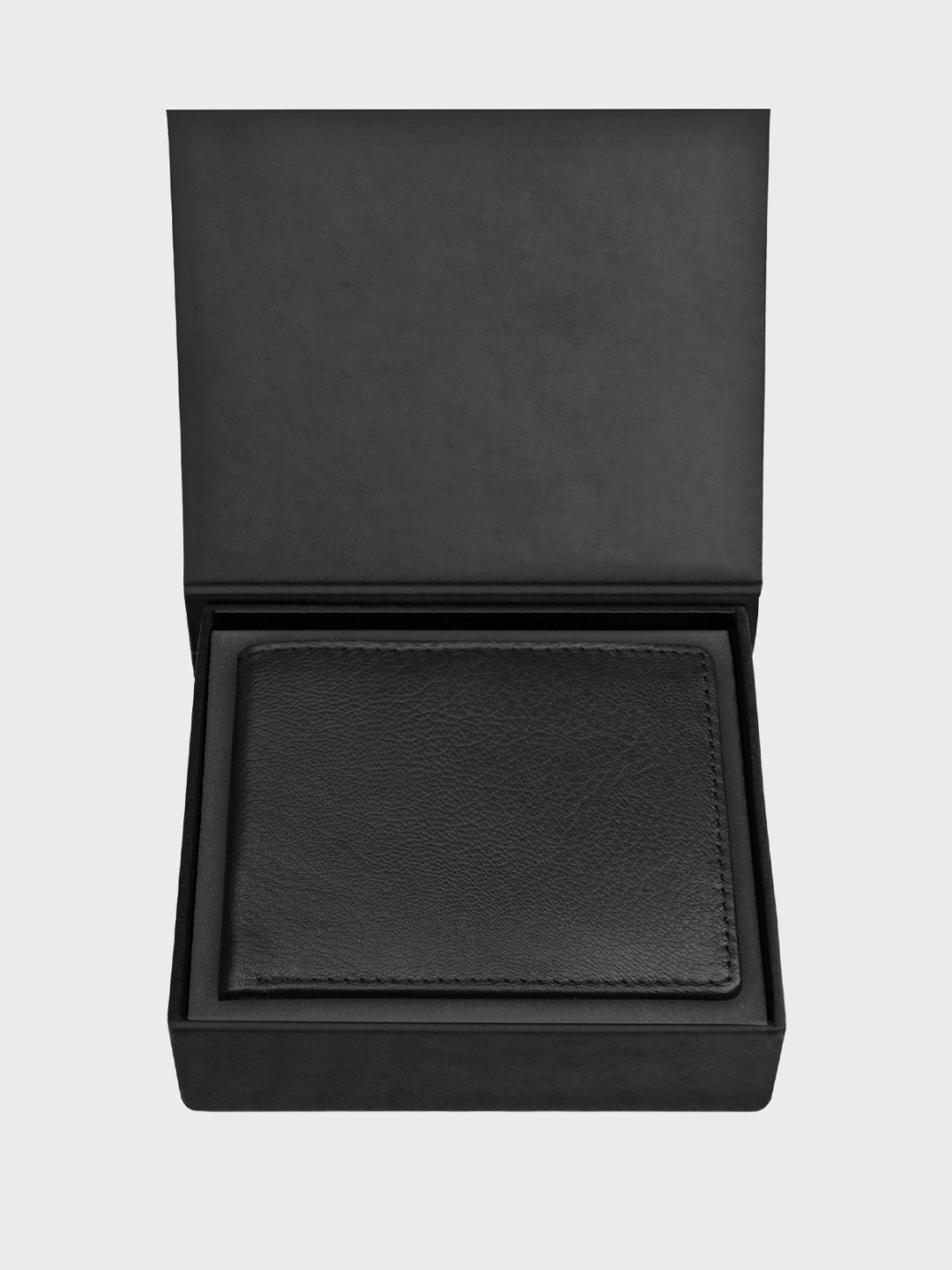 

The Wallet Store Men Textured Leather Two Fold Wallet, Black