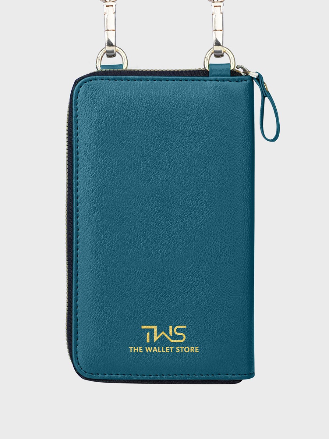 

The Wallet Store Leather Sling Bag with Cut Work, Blue