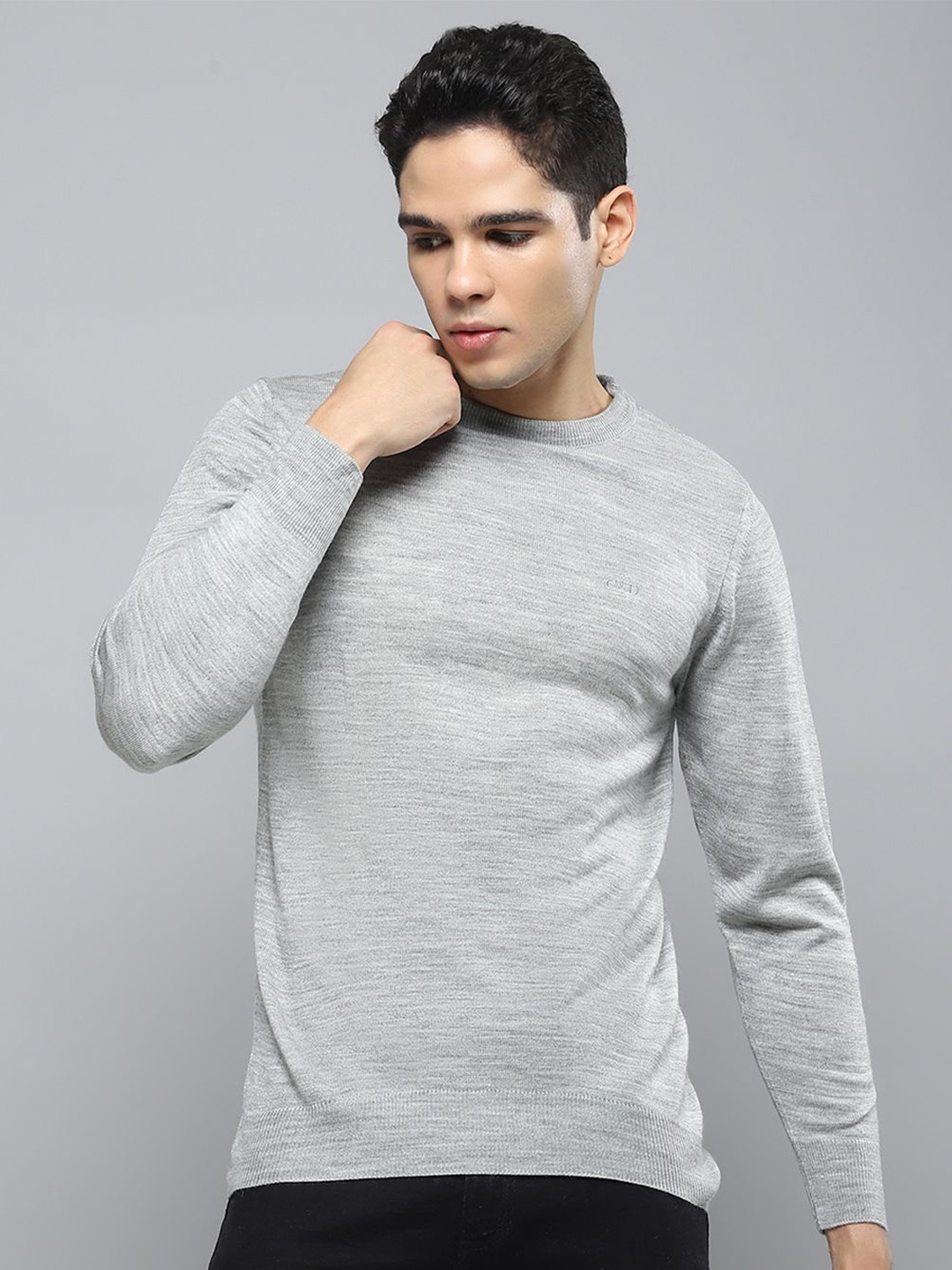 

Cloak & Decker Men Woollen Pullover Sweater, Grey