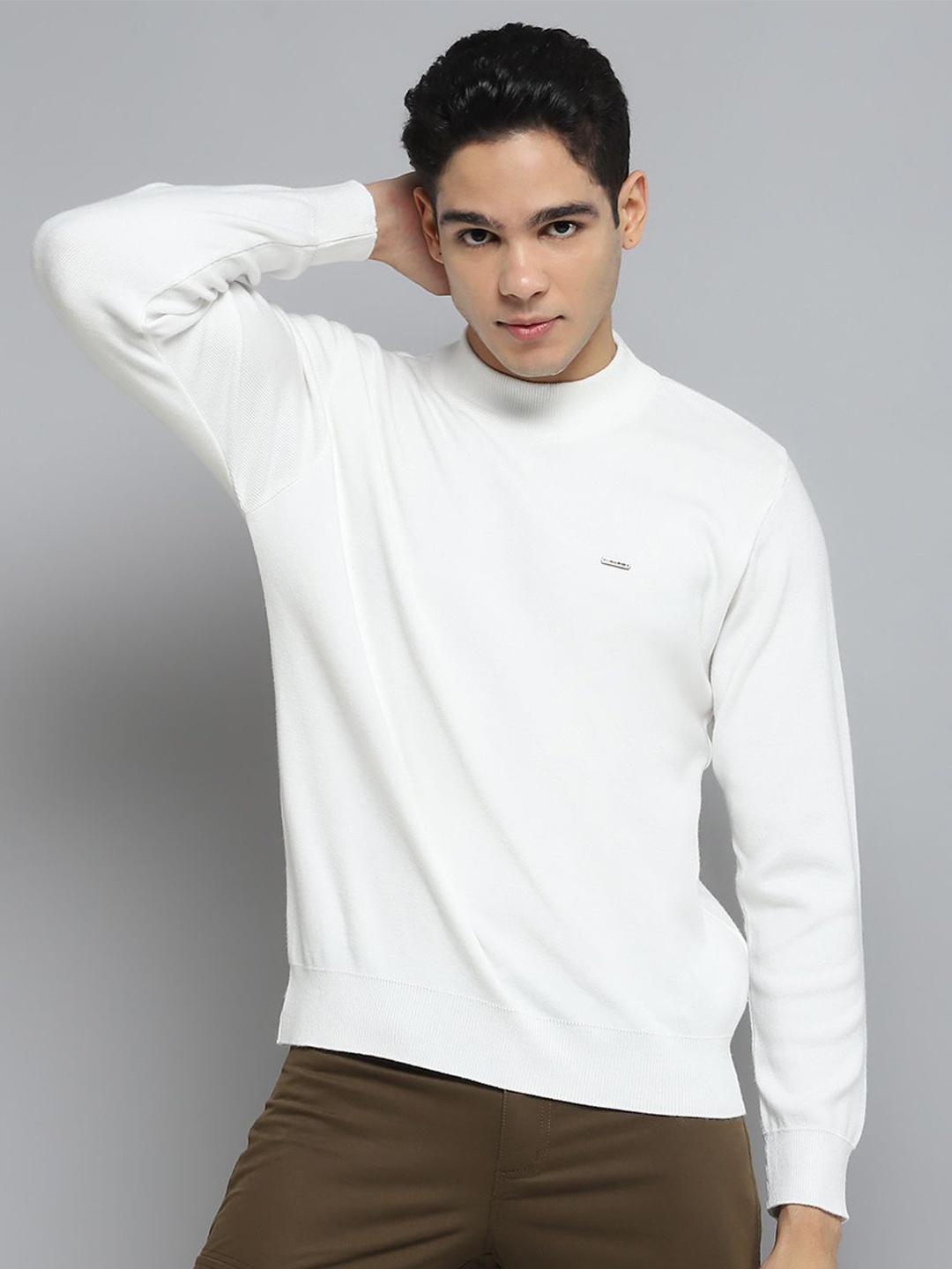 

Cloak & Decker Men Long Sleeves Woollen Pullover, White