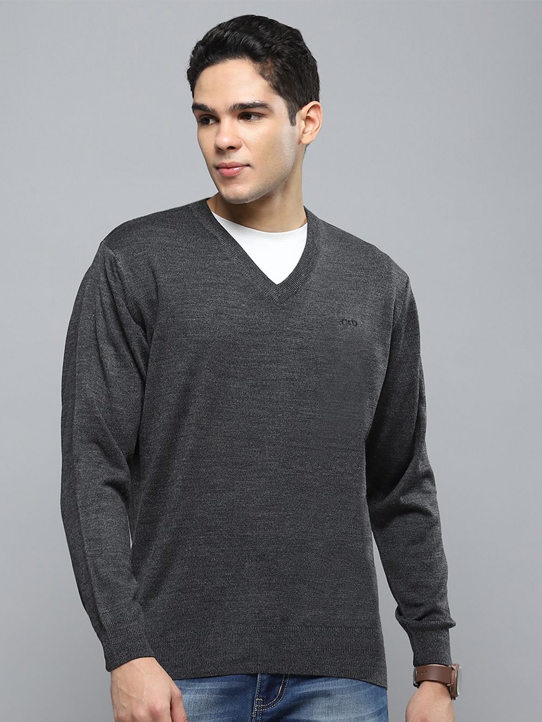 

Cloak & Decker Men Woollen Pullover, Grey