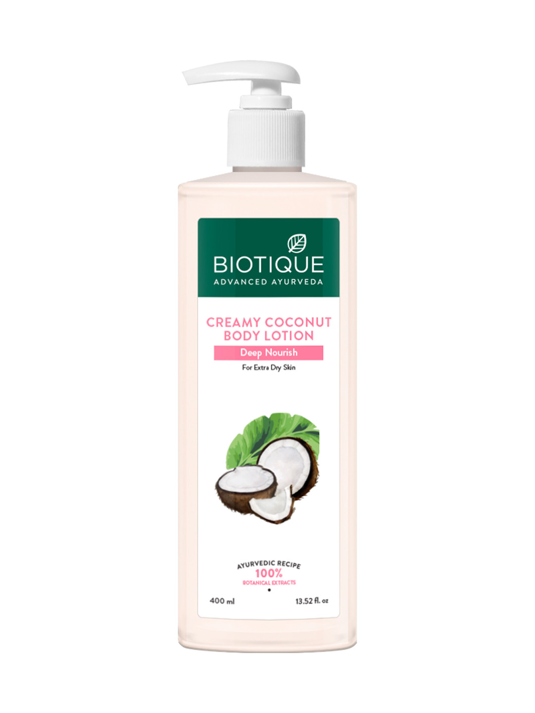 

Biotique Creamy Coconut Deep Nourish Body Lotion For Dry Skin - 400ml, White