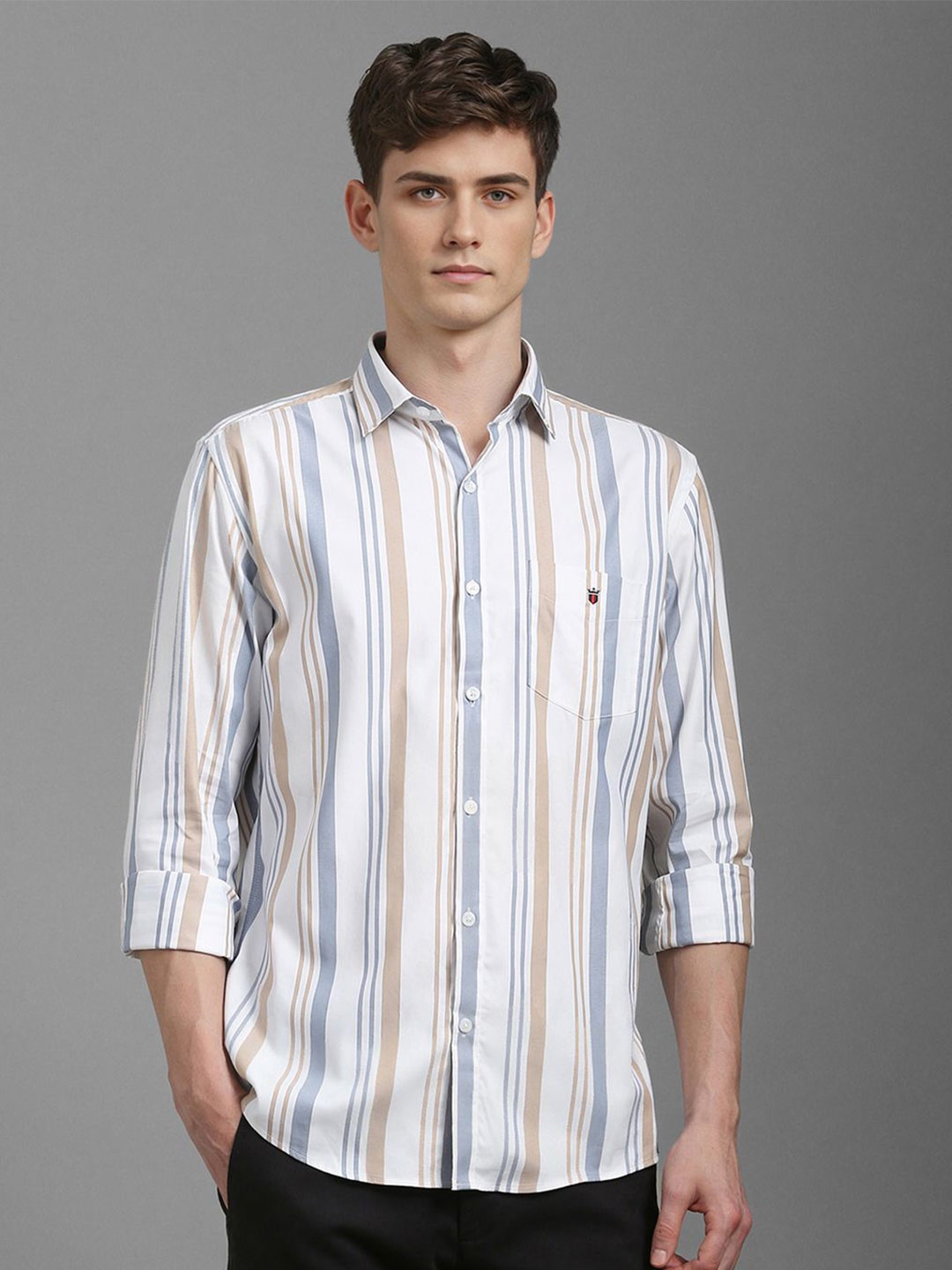 

Louis Philippe Sport Men Striped Opaque Casual Shirt, White