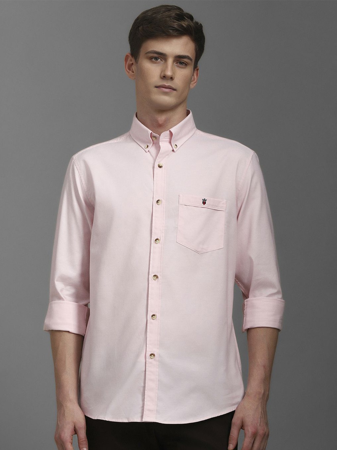 

Louis Philippe Sport Men Solid Opaque Cotton Casual Shirt, Pink