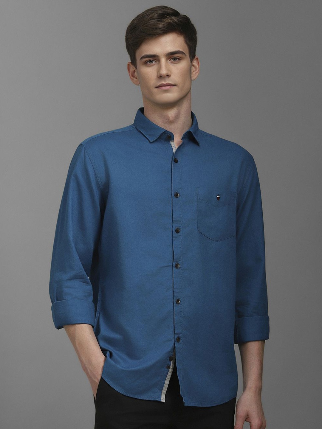 

Louis Philippe Sport Men Solid Opaque Cotton Casual Shirt, Teal