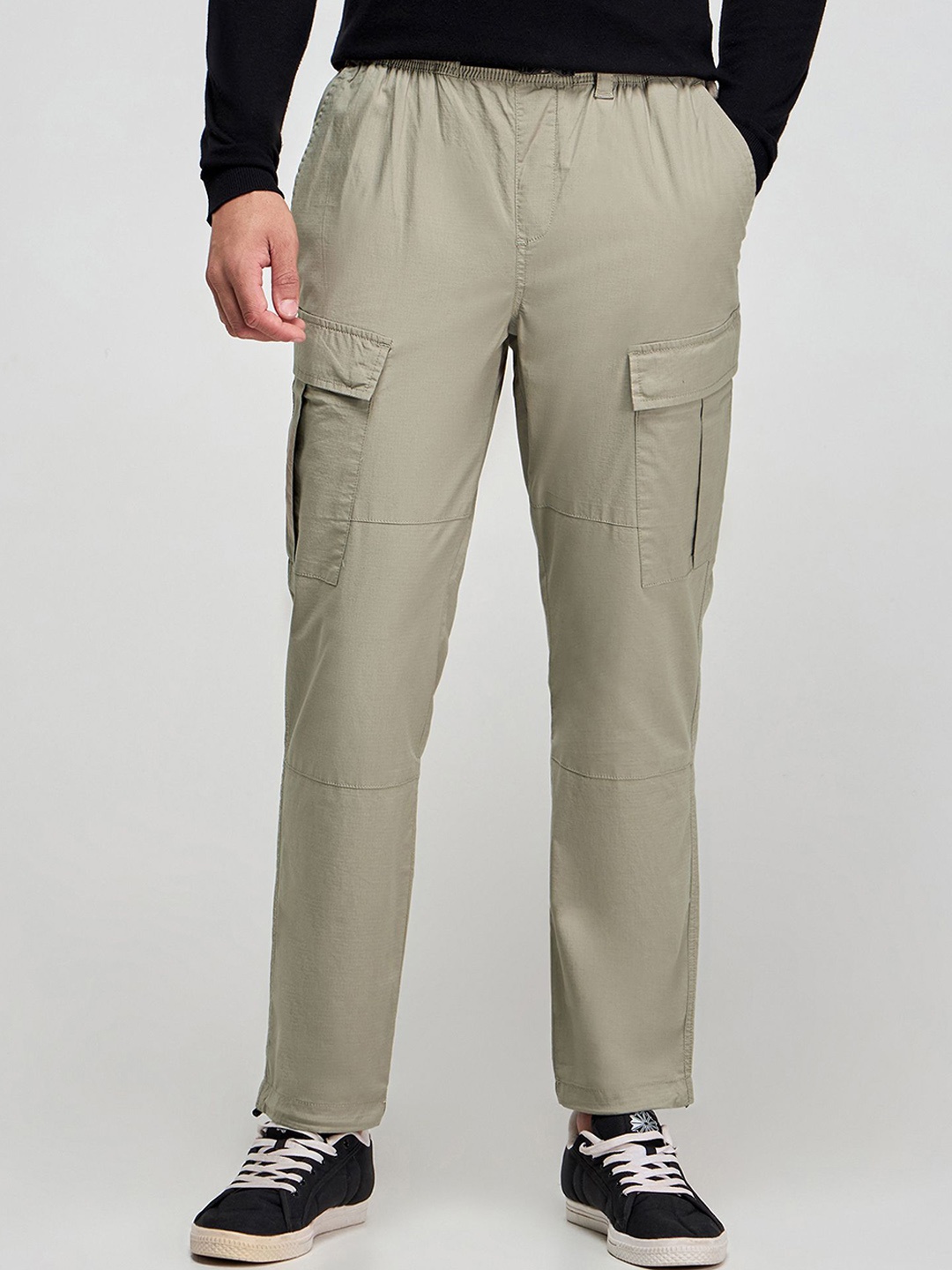 

Red Flame Men Slim Fit Cargos Trousers, Khaki