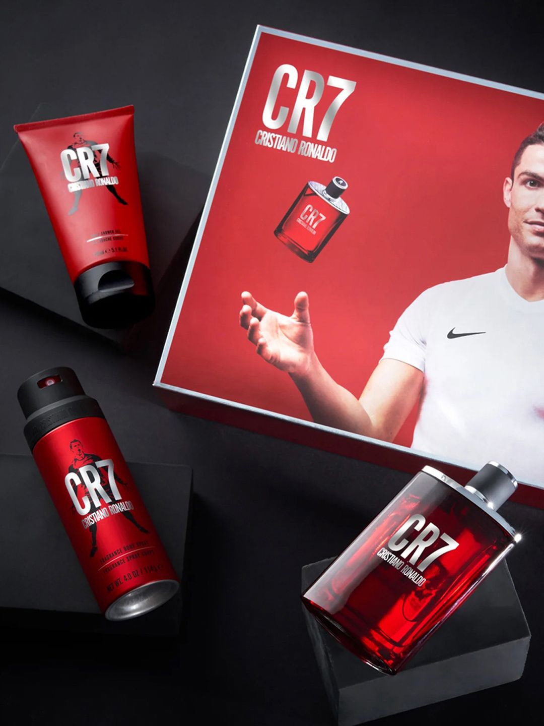 

CRISTIANO RONALDO Men Set Of 3 CR7 ED, Shower Gel & Deodorant Spray, Transparent